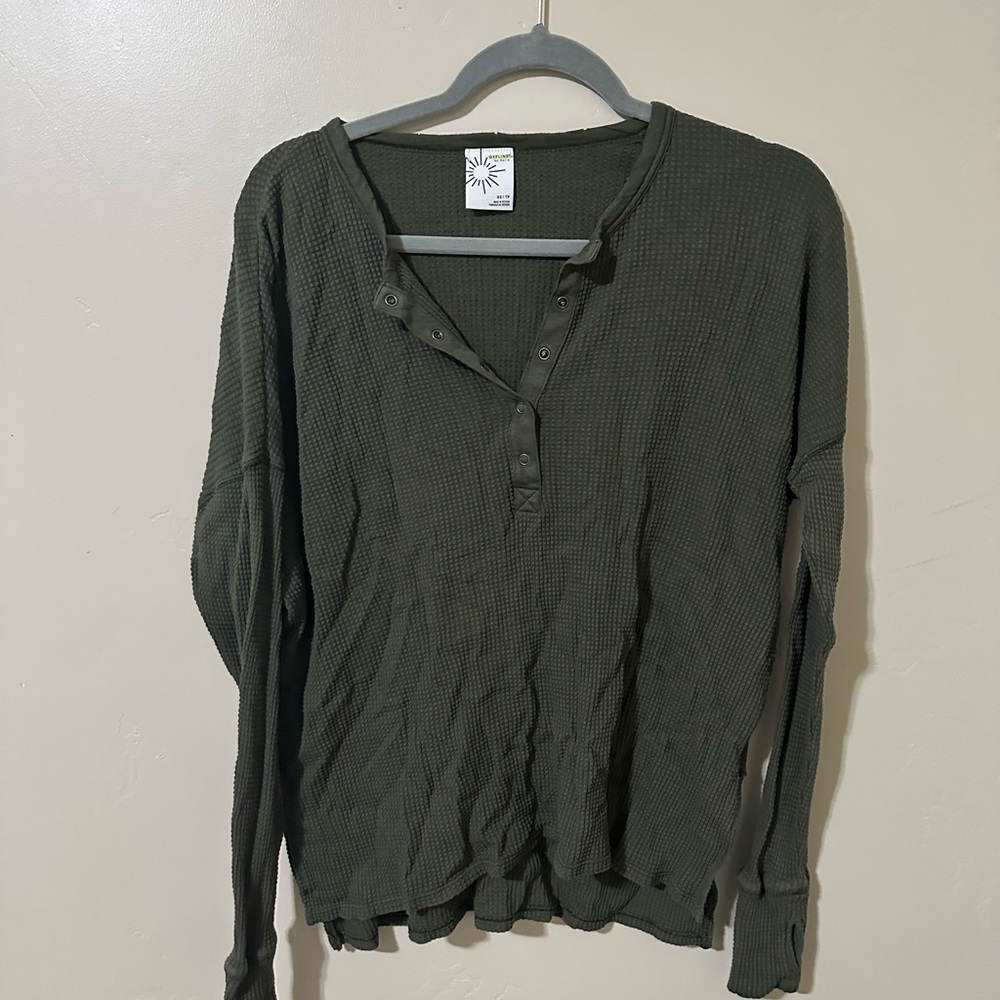Army Green American Wagle Knit shirt